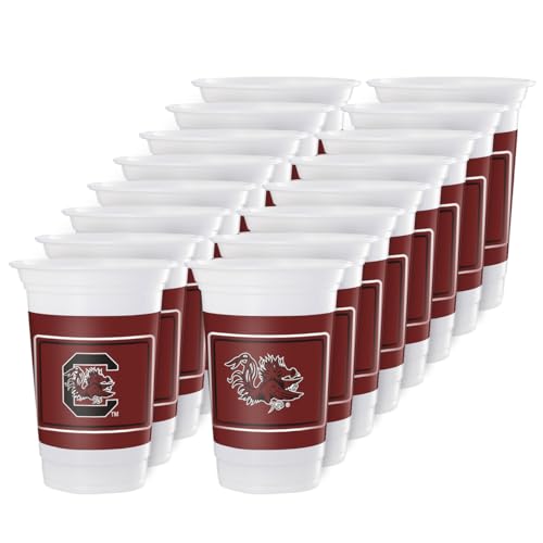 Westrick South Carolina Gamecocks 16oz Plastic Cups, 16 Pack – Officially Licensed University of South Carolina Disposable Party Cups with Logo – Game Day, Graduation Parties & Fan Celebrations