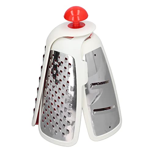 Althwuyu Cortador de verduras 4 en 1 con diseño de corte intercambiable, picador de mano de acero inoxidable para preparación de pepino, zanahoria, cebolla y patatas (Roja)