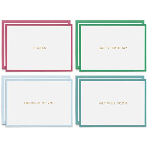24 Pack Greeting Note Cards Rainbow Colors, Assorted All Occasion- Happy Birthday, Congratulations, Thank You, Get Well Soon, Thinking of You, Sympathy- 4.75 x 3.25 inches, Colorful Envelopes Included