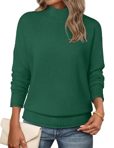 Image of MEROKEETY Women's Turtleneck Long Sleeve Sweater 2025 Fall Cozy Knit Loose Casual Trendy Pullover Tops Winter Clothes