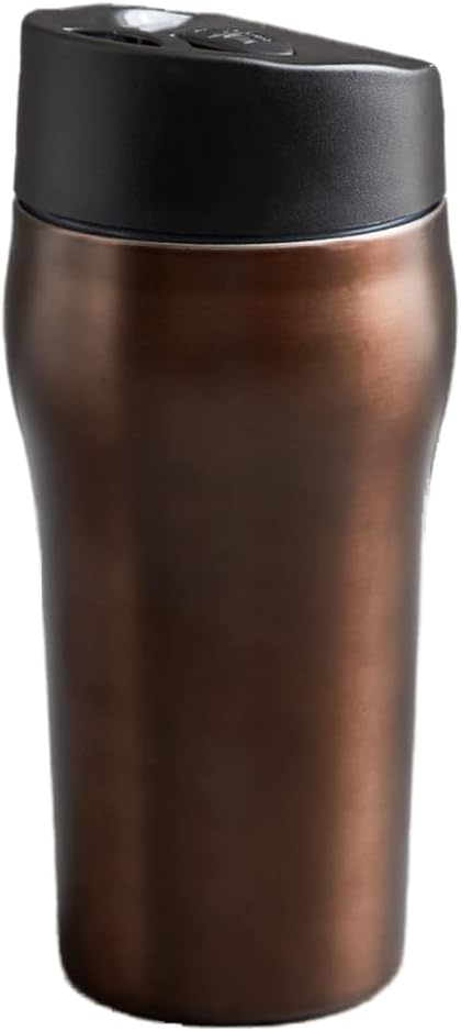 Double Wall Stainless Steel Vacuum Mug, 280 ml - [F-HV059] Brown