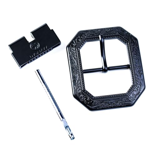 DJCAIZYY 1.5" (40mm) Belt Buckle Western Replacement Single Prong Easy Disassembly Black
