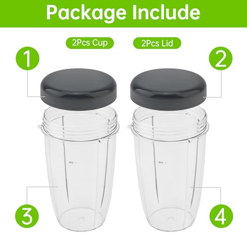 Juego 2 vasos reutilizables de 24 oz para licuadora Nutribullet miniatura 4