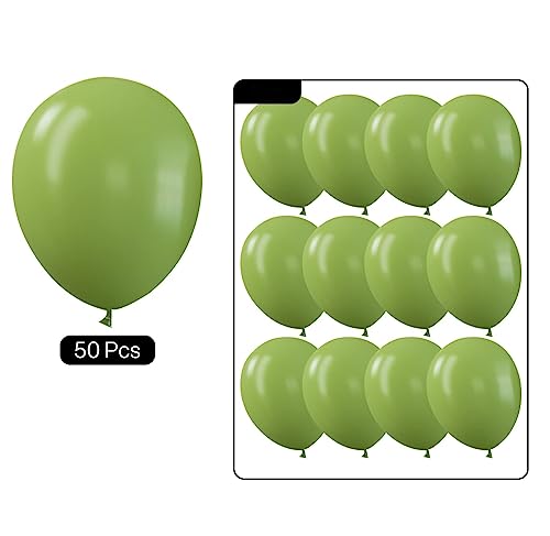 Image of 50 Pcs Retro Balloons Made of Strong Rubber (Retro Green)