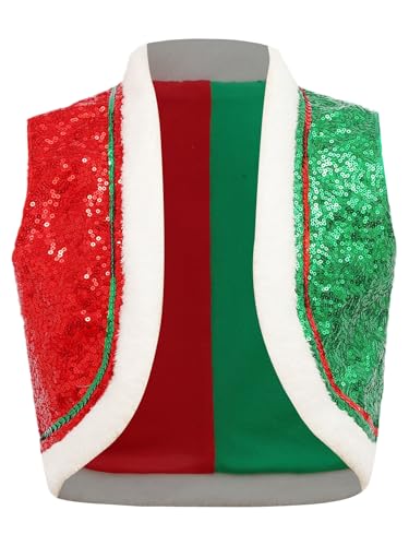 Unisex Boys Girls Waistcoat Kids Sleeveless Christmas Santa Elf Vest