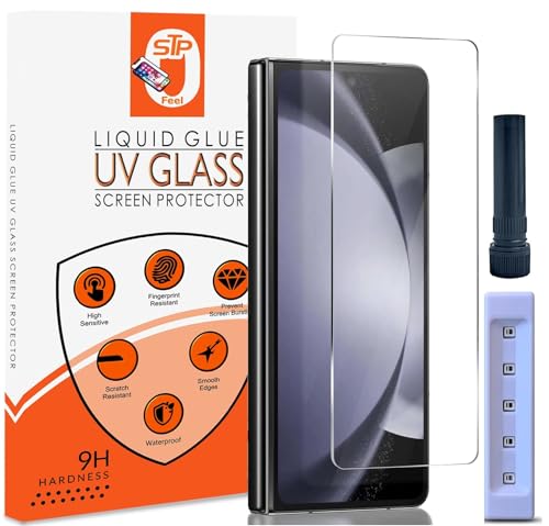 Image of STP FEEL Uv Advanced Tempered Glass Screen Protector Guard Compatible For Vivo X Fold 3 Pro 5G Cellphone (8.02 Inch,Pack Of 1) Full Adhesive Uv Curved Case Friendly Hd+ Clarity