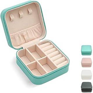 Mini Jewelry Travel Case,Small Travel Jewelry Organizer, Portable Jewelry Box Travel Mini Storage Organizer Portable Display Storage Box For Rings Earrings Necklaces Gifts TRODANCE (Blue)