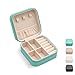 TRODANCE Mini Jewelry Travel Case,Small Travel Jewelry Organizer, Portable Jewelry Box Travel Mini Storage Organizer Portable Display Storage Box For Rings Earrings Necklaces Gifts (Blue)