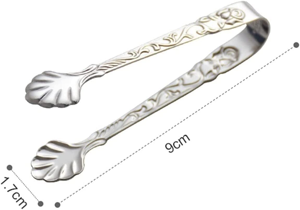 WIPPWER BARBECUE 2 pièces Pince à glaçons en Acier Inoxydable Pince à Glace Pain Nourriture BBQ Pince Barbecue Pince Pince à Glace Barre d'outils Accessoires de Cuisine Pinces(Silver)