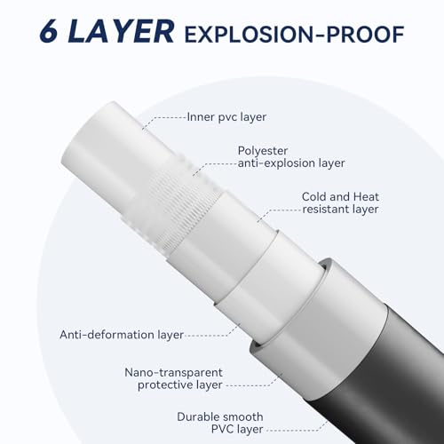 Auralum Duschschlauch, PVC Flexibler Brauseschlauch 1,5m mit Messinganschlüssen – Knick-/Verdrehsicherer Schlauch Dusche – G1/2 Universalanschluss Shower Hose Auslaufsicher (Schwarz)