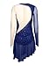 FEESHOW Women's Shiny Rhinestone Lyrical Dance Costume Asymmetrical Figure Skating Dress Ballet Dancewear Navy Blue Small