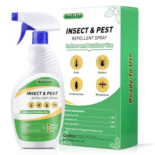Peppermint Oil Insect and Pest Repellent Spray, 16 OZ Insect Repellent Spray for Ants, Spiders,...