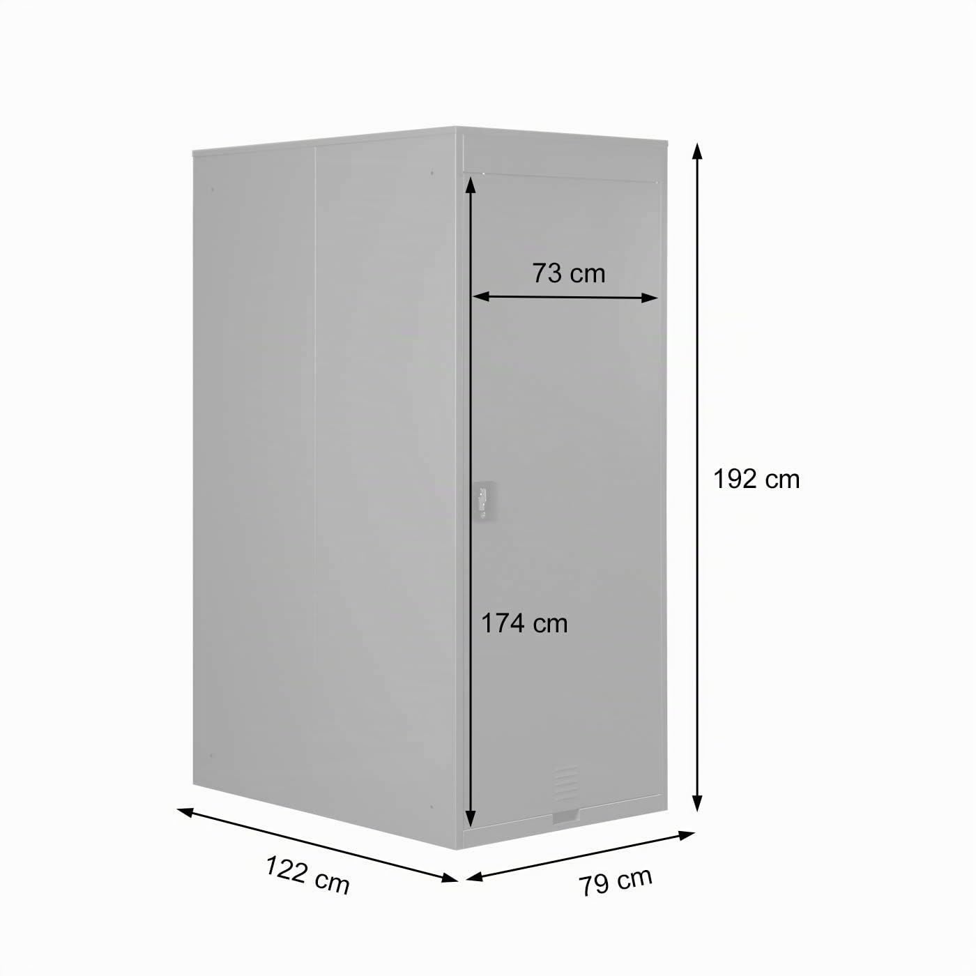 HWC-H66 - Caseta para bicicleta, ampliable con cerradura, color gris claro