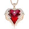 CDE Angel Wings Necklaces for Women Love Heart Silver ToneGold Tone Pendant with Birthstone Wedding AnniversaryChristmas ValentinesMothers Day or Birthday Jewelry Gifts for Mom Wife Girlfriend Her