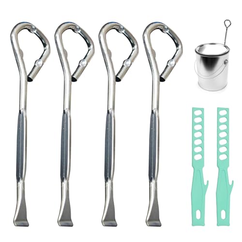 GIONAR4 PCS Metal Paint Can Opener, Manual Tin Opener, Multi-Purpose Paint Tin Opener Tool, Steel Can Opener Manual for Jars, Bottles, Paint Cans, Durable Jar Opener Tool for Home & Workshop