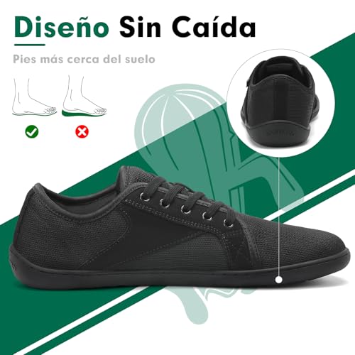 Miniatura 4 de Saguaro Zapatillas Barefoot Hombre Mujer Calzado Minimalistas Transpirable Y Antideslizante Zapatos Descalzos Casuales Zapatillas De Trail Para Caminar Gimnasio, Luck , Negro, 44 Eu
