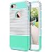 ULAK iPhone 7 Case, Colorful Series Slim Hybrid Dual Layer Scratch Resistant Hard Back Cover Shock Absorbent TPU Bumper Case for Apple iPhone 7 4.7 inch-Minimal Mint Stripes