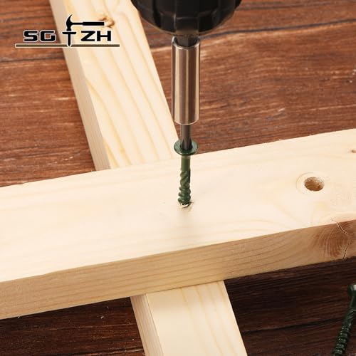 Image of #8 x 1 Inch Deck Screws (2350Pcs) 10lb. Carbon Steel, Green, Flat Head, Rust Resistant epoxy Coated, with T25 Star Bit