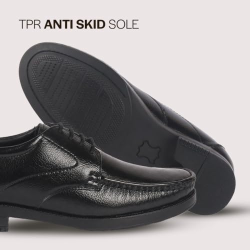 Image of FAUSTO Men's Genuine Leather Formal Lace Up Moccasins Derby Shoes for Office|Memory Cushion Work Shoes Lace-Ups