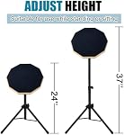GLEAM Drum Practice Pad with Iron Drum Stand Set, 12-Inch Silent Practice Pad Kit with Drum Sticks, Drumstick Holder, Suitable for Beginners, Black