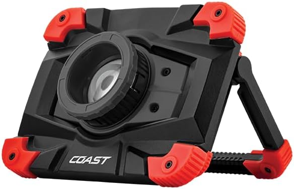 Coast WLR1 1290 Lumen Rechargeable Focusing LED Work Light with Rotating Handle and IP54 Weatherproof Rating