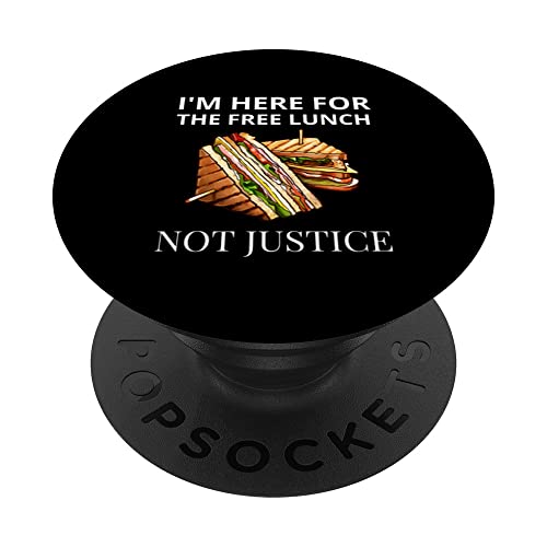 Funny Jury Duty Here For The Free Lunch PopSockets Swappable PopGrip, Black
