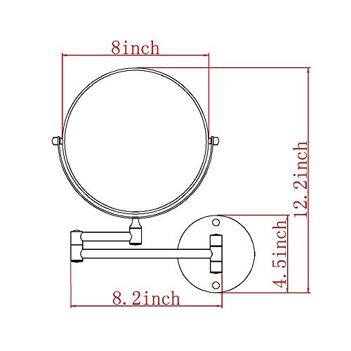 Miroir de vanité de maquillage mural avec zoom 7X pour un rasage parfait
