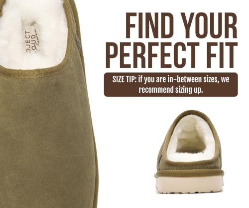 Image of Project Cloud Men's 100% Genuine Leather Shearling Memory Foam Slippers | Genuine Shearling Lining and Lightweight Non-Slip Indoor & Outdoor Wear Slippers for Men - Water-Resistant Mens Slippers