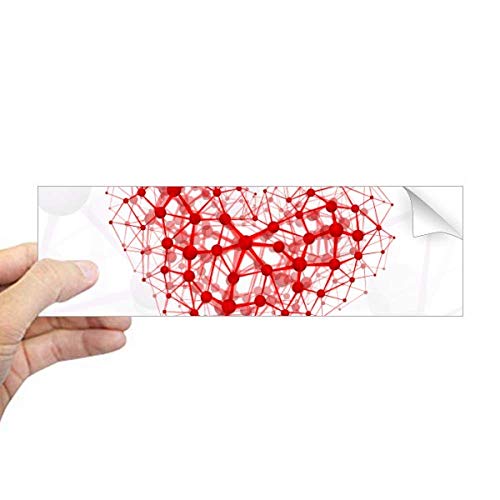 Autocollant de pare-chocs rectangulaire motif structure atomique rouge pour décoration auto