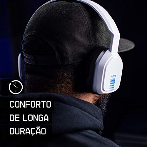 Headset ASTRO Gaming A10 para PlayStation, Xbox, PC, Mac - Branco/Azul
