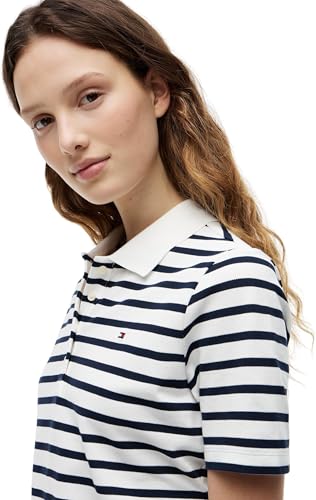 Tommy Hilfiger Damen-Poloshirt 1985, kurzärmelig, Normale Passform, Piqué, XS – Ansicht 3