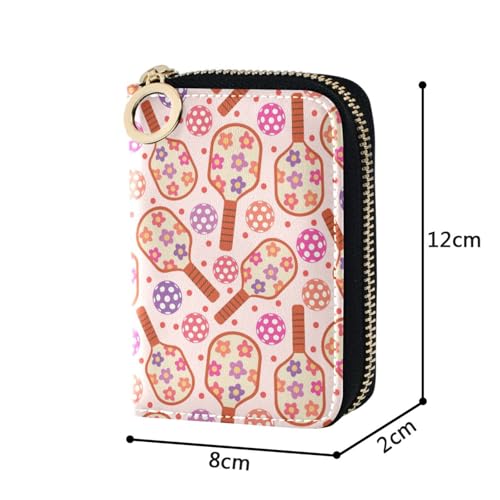 susiyo Pickleball Paddles Credit Card Wallet for Ladies, Zipper Card Cases Holder for Women, Women's Leather Wallet Coin Purse 5