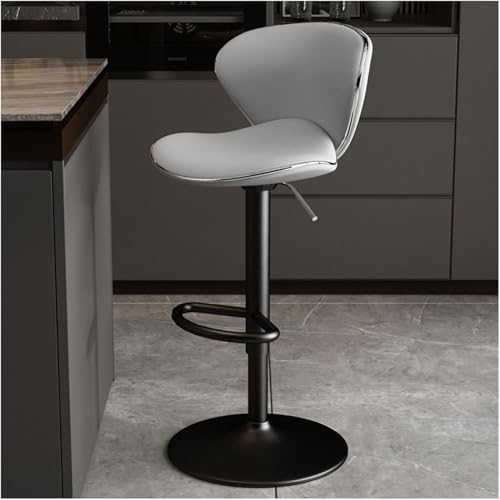 Tabourets de bar réglables noir 45-55 cm en cuir PU avec repose-pieds