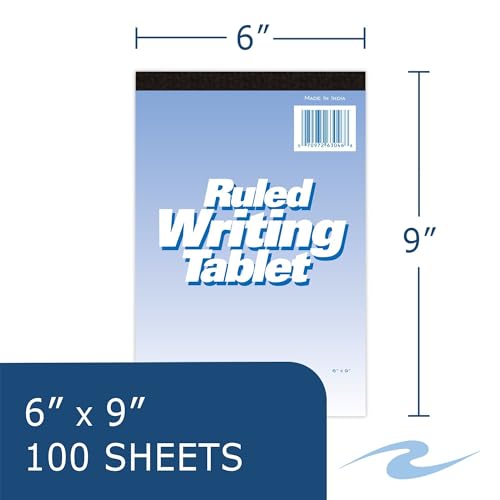 Tabletas de escritura de 6 x 9 pulgadas Roaring Spring con papel blanco de 100 hojas pack de 12 2