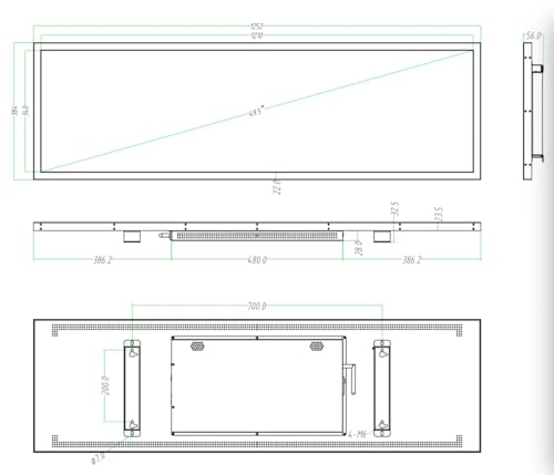 Image of 49.5 Inch (1210x340mm Viewable) Ultra-Wide Stretched LCD Shelf Display | Android Bar Screen | Cloud Platform & USB Playback