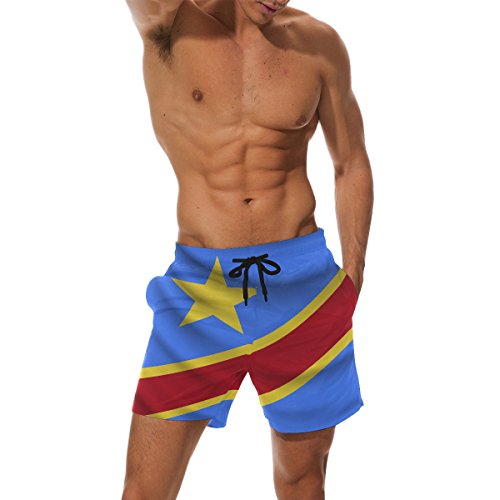 super3Dprinted Congo Flag Men's Swim Trunks Water Beach Shorts with Pockets4