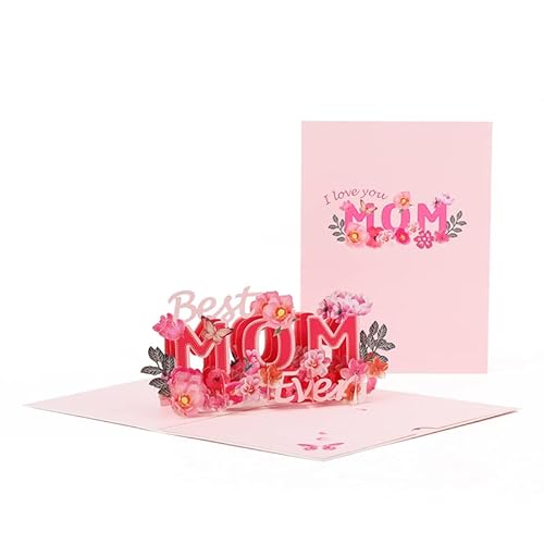 Carte pop-up 3D de la fête des mères Carte de vœux Merci Mère Maman Cadeaux Cover