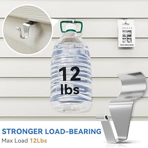 MIUKAA Vinyl Siding Hooks (4-Pack), Stainless Steel No Hole Siding Clips Hangers for Hanging Outdoor, Hang String Lights, Front Porch Patio Decor, Christmas Wreath Decoratio MIUKAA Vinyl Siding Hooks 4 Pack Stainless Steel No Hole Siding Clips Hangers for Hanging Outdoor Hang String Lights Front Porch Patio Decor Christmas Wreath Decoratio