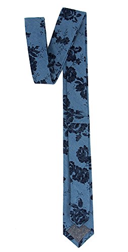 Image of Kebocis Mens Skinny Cotton Floral Tie for Men