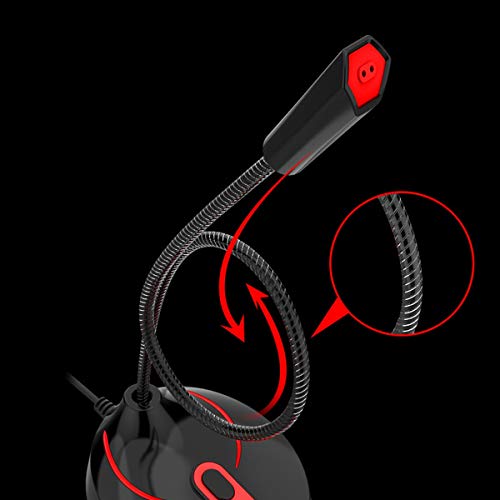 Topsale-ycld 3.5mm Plug/USB Microfono omnidirezionale Computer Desktop PC Microfono Portatile per Ufficio di Registrazione Meeting Video Chat (Color : 3.5mm Plug - Black+Red)