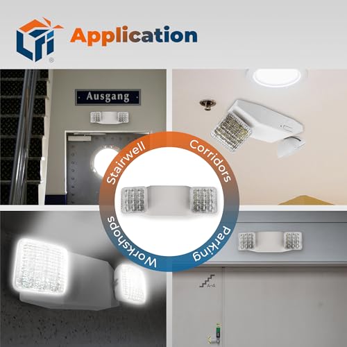 LFI Lights - 2 Pack - UL Certified - Hardwired LED Emergency Light Standard - ELW2x2