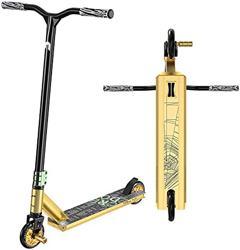 CREDO STREET Stunt Scooter Pro Scooter-Trick Scooter-Designed for Boys and Girls-Freestyle Scooter Perfect for 8+ and Suitable for Riders of All Levels (C6 Gold/Green)