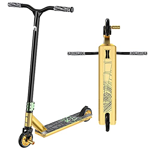 CREDO STREET Stunt Scooter Pro Scooter-Trick Scooter-Designed for Boys and Girls-Freestyle Scooter Perfect for 8+ and Suitable for Riders of All Levels (C6 Gold/Green)