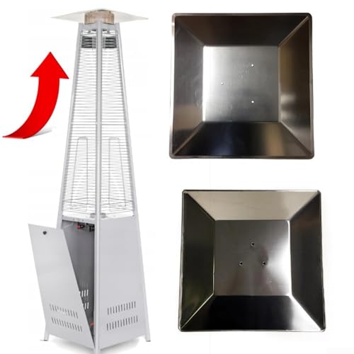 Réflecteur carré de flamme pour chauffages de terrasse pyramidaux, déflecteur de chaleur en aluminium avec espacement des trous de 7 cm et 11 cm, auvent de rechange argenté, pour chauffage extérieur – vue 5