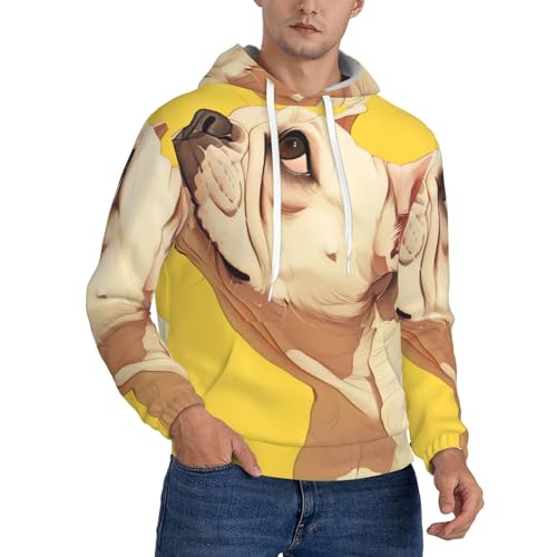 Sweat à capuche homme avec poche kangourou et imprimé animal