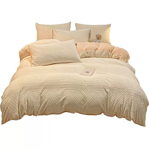 Parure de lit velours 4 pièces housse de couette en polaire corail drap double face