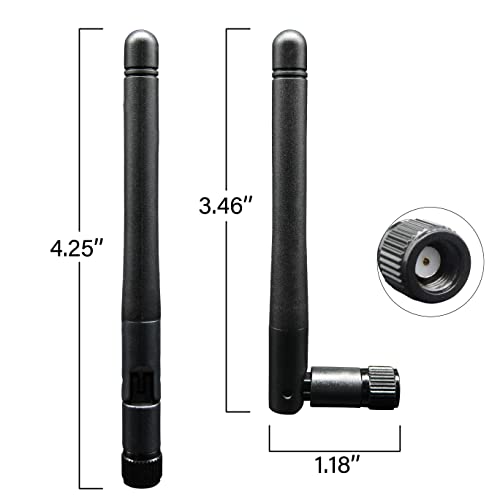Image of WiFi Antenna PC Bluetooth Antenna, WiFi 6 Dual Band 2.4Ghz 5Ghz 5.8Ghz 3dBi with RP-SMA Male (with No Pin) for Gaming Motherboard, RV Camera, Mini PCIE M.2 Wireless Card, Router -2 Pack