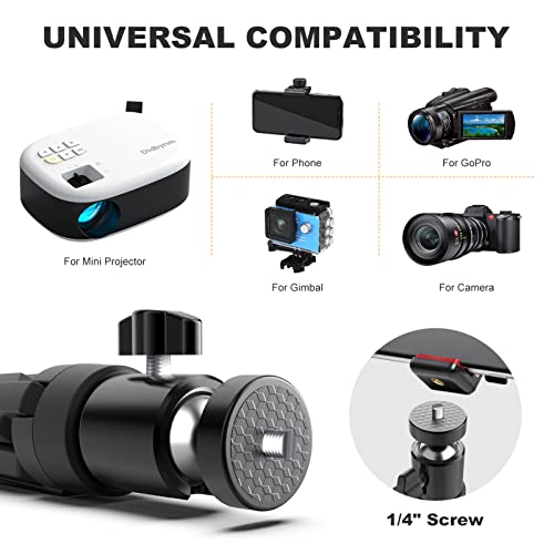 Compact Mini Projector Tripod Stand for Portable Devices with 1/4 Screw Ballhead