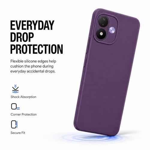 Image of FIRST MART Matte Silicone Back Cover for Redmi Note 17 - Purple