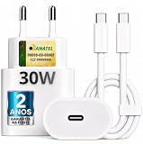 Carregador Turbo 30W Compatível iPhone 15/16/17-16 PRO, 16 PRO MAX iPhone 15 PLUS 15 PRO 15 PRO MAX, GALAXY - Todos ANDROID Entrada TIPO-C + Cabo Reforçado USB-C - Fast Power